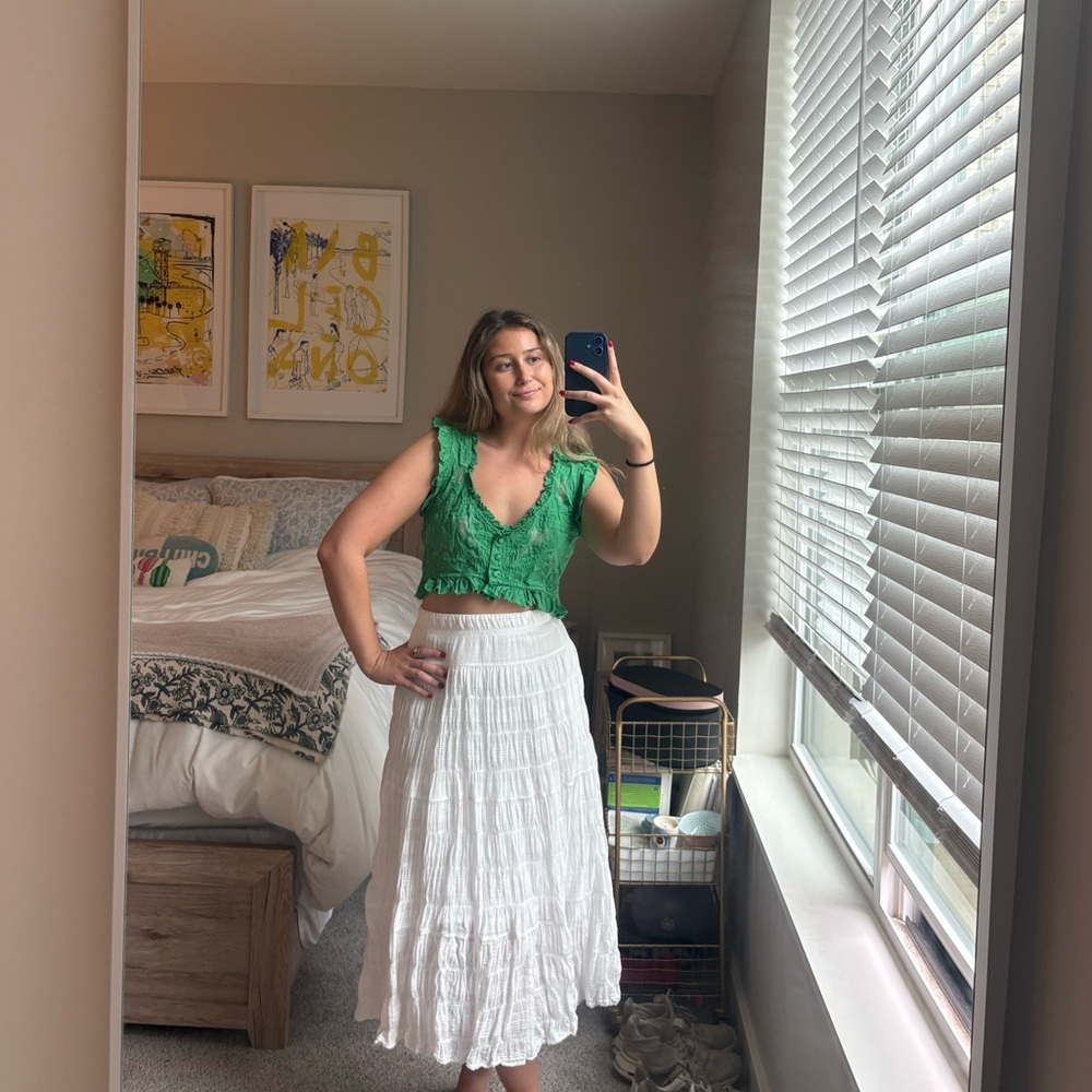 Green free people crop top